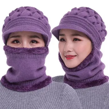 2020 Naujų Karšto pardavimo Ponios Žiemą Šiltas Vilnonis Skrybėlę su kombinezonai su Antkrūtiniais ir Ausų Apsauga Skrybėlę