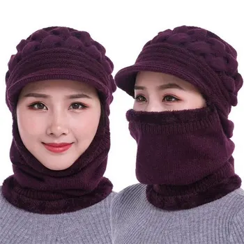 2020 Naujų Karšto pardavimo Ponios Žiemą Šiltas Vilnonis Skrybėlę su kombinezonai su Antkrūtiniais ir Ausų Apsauga Skrybėlę