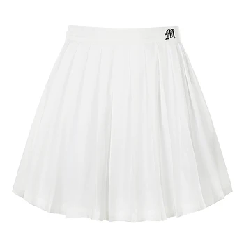 2020 naujų moteris vasarą korėjos koledžo klostuotas trumpas sijonas baltas aukšto juosmens siuvinėjimo šokių mini sijonas mujer minifalda
