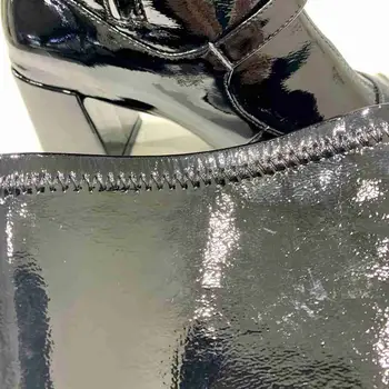 2020 Naujų Prabangių Mados Batai Moterims Dizaineriai natūralios Odos Zip Pažymėjo Tne Keistą Stilių Super Didelis (8cm-up) Moterų Batai