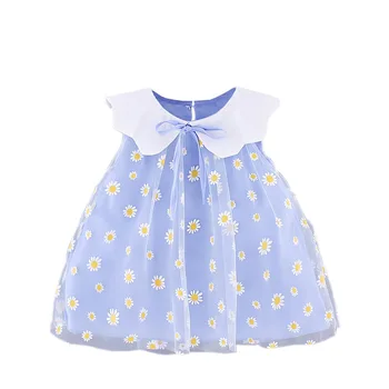 2020 Naujų Todder Vasaros Suknelės Baby Girl Drabužiai Mažai Daisy Gėlių Spausdinti Princesė Miela Šalis, Berankovis Suknelė 0-3Y