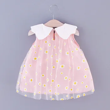 2020 Naujų Todder Vasaros Suknelės Baby Girl Drabužiai Mažai Daisy Gėlių Spausdinti Princesė Miela Šalis, Berankovis Suknelė 0-3Y
