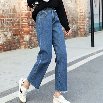 2020 plius dydis moterų džinsai laisvi aukšto juosmens džinsai pločio kojų kelnės streetwear mama džinsai studentų aukštos juosmens džinsai moterims, drabužiai