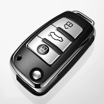 2020 TPU+ABS Automobilių Veidrodėliai Klavišą Padengti Turėtojas Audi A8 A6 C5 A3, Q3 Q7 R8 Auto Nuotolinio Apsaugos Atveju Shell keychain Priedai