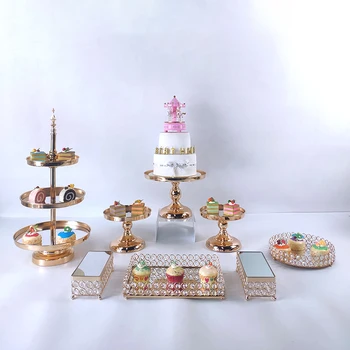 2020 Veidrodis Apvalus Metalo Tortas Stovi Plokštė Namų Vestuvių, Gimtadienio tortas stovi tortas priemonė Nauja Europos aukso stiliaus