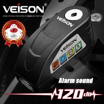 2020 VEISON Motociklo Signalas Užraktas Dviratį Plieno Disko Užraktas Įspėjimas Saugumo Kovos Vagystės Dviračio užraktas Vandeniui Alarma Moto