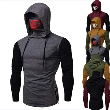 2020 vyriški ilgomis rankovėmis fitneso ninja kostiumas hoodie rudenį palaidinukė Slim versija street wear dvasios kaukolė puloveris gatvės hoodie