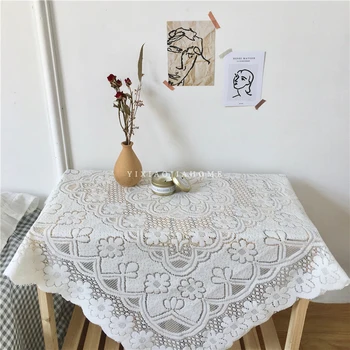 2020new staltiesė, valgomasis, kavos, arbatos virtuvės stalo dangtelis baltos medvilnės nėrinių audinys gėlių embroideried aikštėje placemat doily