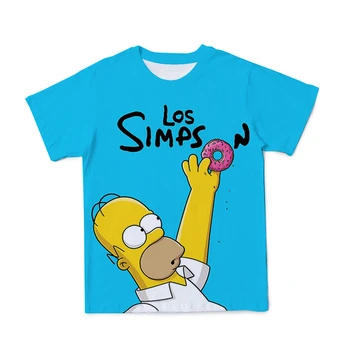 2021 Karšto Pardavimo 3D T-Shirt Simpson Vyrų Drabužiai Blue Marškinėliai Spausdinimas Gatvės Mielas Anime Stiliaus O-Kaklo Marškinėlius Didelio Dydžio 110-6XL