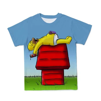 2021 Karšto Pardavimo 3D T-Shirt Simpson Vyrų Drabužiai Blue Marškinėliai Spausdinimas Gatvės Mielas Anime Stiliaus O-Kaklo Marškinėlius Didelio Dydžio 110-6XL