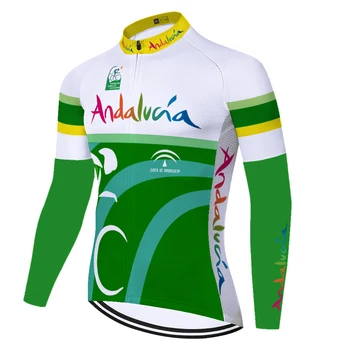 2021 komanda ispanijos ANDALŪZIJOS dviračių jersey ilgomis rankovėmis vasarą, pavasarį, orui dviračių drabužiai Vyrams tenue dviračių pro homme