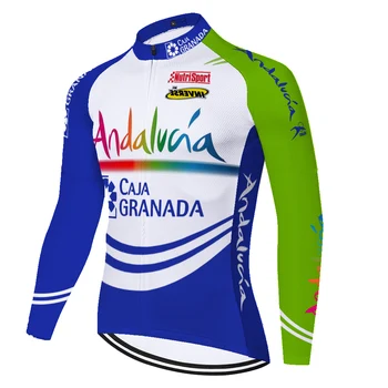 2021 komanda ispanijos ANDALŪZIJOS dviračių jersey ilgomis rankovėmis vasarą, pavasarį, orui dviračių drabužiai Vyrams tenue dviračių pro homme