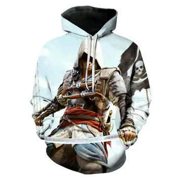 2021 m. Pavasarį vyrų hoodie 3d spausdinimo Assassin ' s creed logotipas sudaderas hombre palaidinės lauko atsitiktinis Poliesteris negabaritinių hoody