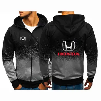 2021 m. Pavasarį Vyrų Hoodie Gradiento Spalvos Palaidinės Honda Automobilio Logotipas Spausdinti Vyrų Mados Medvilnės Hoodies & Sportinės Striukės Užtrauktukas
