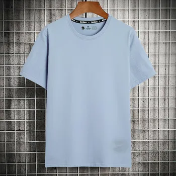 2021 m. pavasarį vyrų ir moterų atsitiktinis vientisos spalvos trumparankoviai medvilnės marškinėliai trumparankoviai