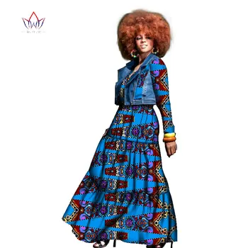 2021 m. Rudenį Afrikos Suknelė Moterims Dviejų dalių Paltą Ir Suknelę, Tradicinės Afrikos Drabužių Dashiki Plius Dydis Gamtos Nustatyti WY1436