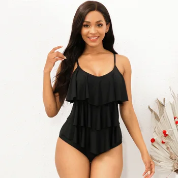 2021 Naujas Plus Size Black Maudymosi Kostiumėliai Moterims, Pynimas Maudymosi Kostiumėlį Sexy Push Up Tankini Vasaros Paplūdimio Drabužiai Backless Moteris