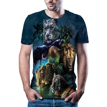 2021 Naujas Vyrų Tigras 3D T-shirt Spausdinti Vasaros Gyvūnų Gamtos T-shirt Brand T-shirt Dideli Dydžiai Xxs-6xl Mados Trumpas Rankovės Marškinėliai