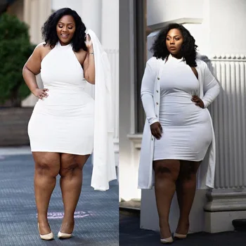 2021 Naujų Moterų, Atsitiktinis, Kietas Suknelė Dviejų dalių Komplektas Lady Plus Size O-kaklo Bodycon Mini Suknelės Single-breasted Midi Paltai Komplektai
