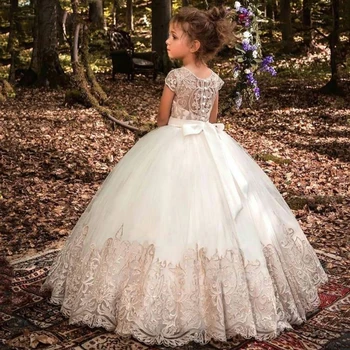 2021 Oficialų Bridesmaid Suknelę, Vaikams, Drabužiai, Mergaitėms, Vaikams, Retro Nėrinių Princesė Dress Mergina Grupė Ir Vestuvių Vestidos
