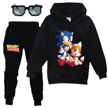 2021 Sonic the hedgehog Hoodie Kailio vaikams Palaidinės 3D Hoodies Puloveriai Viršutiniai drabužiai Hoodie berniukų, mergaičių sportiniai Kostiumai Streetwear
