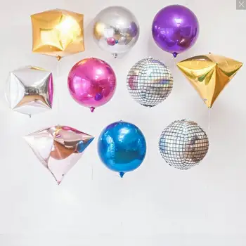 20pcs 24inch Rose Gold 4D Diamond Kubo Formos aliuminio spalvotų balionų, oro globos Vestuvių, Gimtadienio Vakarėlį naujieji Metai Apdaila