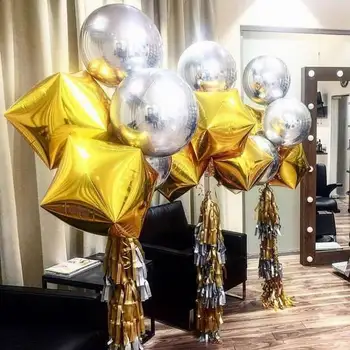 20pcs 24inch Rose Gold 4D Diamond Kubo Formos aliuminio spalvotų balionų, oro globos Vestuvių, Gimtadienio Vakarėlį naujieji Metai Apdaila