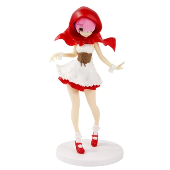 22-23cm Re:Gyvenimas kitame Pasaulyje Nuo Nulio Ram Rem Raudona Gaubtu Grožio Mergina Lėlės PVC Paveikslas Modelis, Žaislai