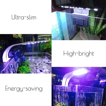 220V Super Slim Akvariumas Šviesos diodų (LED) Apšvietimo, Vandens Augalai Auga Šviesos Akvariumas Apdailos Apšvietimo Vandeniui Pailginamas Įrašą