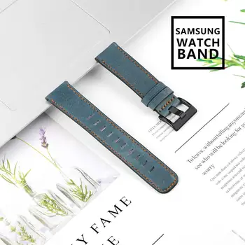 22mm natūralios Odos Watchband Samsung Galaxy Žiūrėti 46mm Pavarų S3 Sporto Dirželį, Apyrankę, Juostą Huawei žiūrėti GT 2 Amazfit GTR