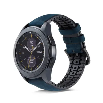 22MM Watchband Silikono+Odinis Dirželis Samsung Galaxy Žiūrėti 3 45mm/46mm/Įrankių S3 Greito Atleidimo Apyrankė 