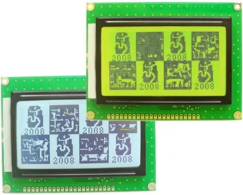 22PIN 12864K LCD Grafinis Modulis KS0107 KS0108 3.3 V 5V Valdytojas Mėlyna/Geltona Žalia/Pilka Apšvietimas