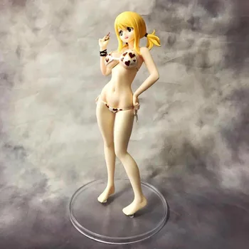 24cm Fairy Tail Liucija Heartfilia Bikini Suaugusiųjų Veiksmų Skaičiai Pvc maudymosi kostiumėlį Anime Mergina Pav Seksualus Rinkinio Žaislai Anime Modeliai
