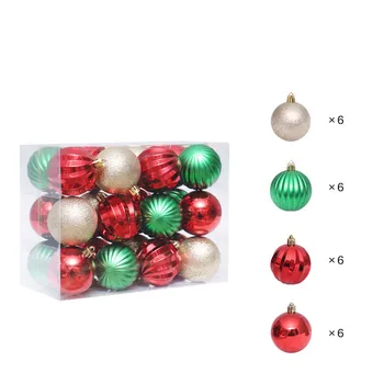 24pcs kelių spalvų kalėdų kamuoliukus kalėdų medžio apdaila, dekoratyviniai šalies kabinti kamuoliai dovanų šalis vestuvių prekių džiaugtis dovanos