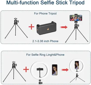 26CM Fotografijos Žiedas Šviesos Trikojis Stovas Nuotrauka Led Selfie Lempos Gyventi FillLight Makiažas Ringlight Telefono Turėtojas Video Apšvietimas
