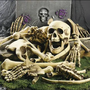 27 Vienetų Helovinas Skeletas Helovinas Apdailos Prop Teroro Persekioja Plastiko Skeletas Kaukolės Siaubo Rekvizitas, Dekoracijos Kaulų