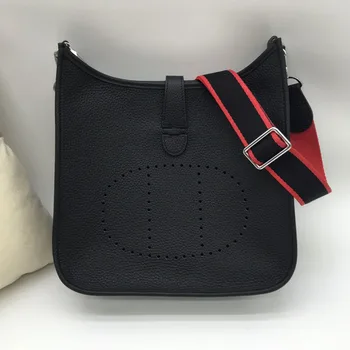 27cm Odos įstrižainės bag black Eveline didelio masto petį, oda pečių maišą mados naujų H originalus ličiai modelis