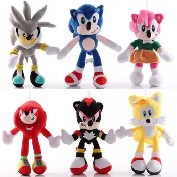 28-30cm Šešėlis Sonic Pliušinis Lėlės Knuckles Sonic Plushie Ežys Žaislas