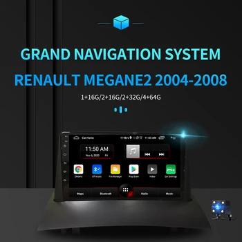 2Din Android Automobilio Radijo Renault Megane 2 2004 - 2008 Autoradio Megane 2 GPS Bluetooth Multimedia Vaizdo Grotuvas, Navigacija,