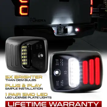 2VNT 12V LED Skaičius Licenciją Plokštelės Šviesos Lempos Automobilių Licenciją Plokštelės Žiburiai 