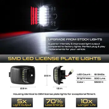 2VNT 12V LED Skaičius Licenciją Plokštelės Šviesos Lempos Automobilių Licenciją Plokštelės Žiburiai 