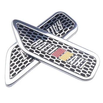 2vnt 3D Aliuminio Ralli Meno Sparnas Pusėje Emblema Automobilių Lipdukas Ženklelis Decal 