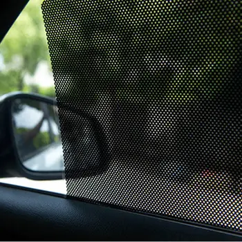 2VNT Automobilių Automatinis Šoninio Lango Tinklinę Plėvelę priekinio Stiklo, Net Saulė pavėsyje Lipdukas UV Apsauga Automobilio Statinio skėtį nuo saulės 42cm*38cm