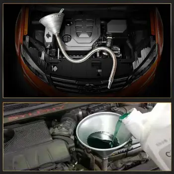 2VNT Automobilių ir motociklų geležies universalus piltuvėlis benzinas variklio alyva dyzelinas kuro degalinėse piltuvą bendable su filtru