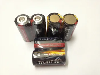 2vnt/daug TrustFire Saugomų 16340 880mAh, 3,7 V Įkrovimo Baterija (akumuliatorius Ličio Baterijos su PCB Už Žibintai Žibintai