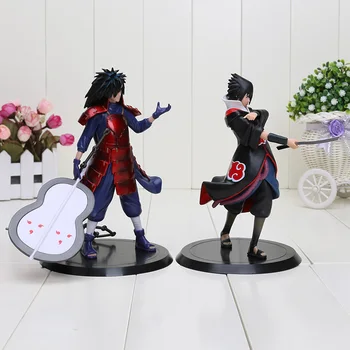 2vnt/komplektas japonija brinquedos 17cm Anime Naruto Uchiha Madara Uchiha Sasuke PVC Veiksmų Skaičiai Modelio Žaislai