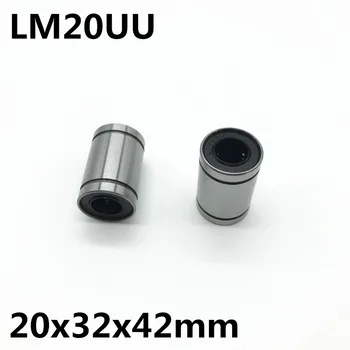 2vnt LM20UU rutulinis guolis vidinis skersmuo 20x32x42mm vadovas linijiniai optinės ašies guoliai Linijinio judesio guoliai aukštos kokybės LM20
