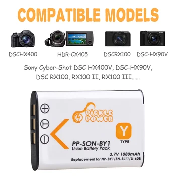 2vnt NP-BY1 NP BY1 Baterija & LCD, USB Kroviklis skirtas Sony NP-BY1 Nikon EN-EL11 LI-60B DLI-78 DB-L70 DB-80 HDR-AZ1 Coolpix S550 S560