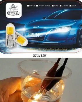 2vnt T10 1.2 W W5W 3000K 12V LED automobilių indikatoriaus lemputės lizdas plotis T10 PH 360 stiklo priemonės numerio ženklo žibintas skaitymo lemputės
