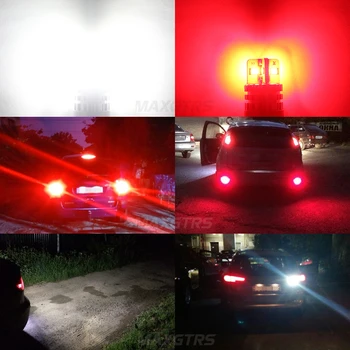 2VNT T20 CANBUS LED 7443 7440 W21W W21/5W 3030SMD Auto LED Atvirkštinio Atsarginės Lempos DRL Automobilio Posūkio Signalo Lemputės 6000K Balta Raudona